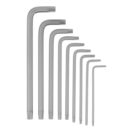 Набор ключей имбусовых Torx-Tempered, TT10-50, CrV, 9 шт., удлиненные Сибртех 123717 купить в Новом Уренгое