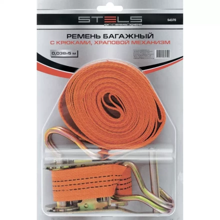 Ремень багажный с крюками 0.038x10 м храповый механизм STELS 54378 купить в Новом Уренгое