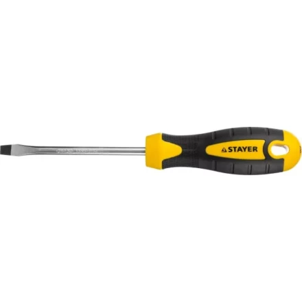 Отвертка STAYER &quot;MASTER&quot; &quot;ТECHNO&quot;, двухкомпонентная рукоятка, магнитный наконечник, Cr-V, SL6,0x100мм 2507-06-10_z02 купить в Новом Уренгое