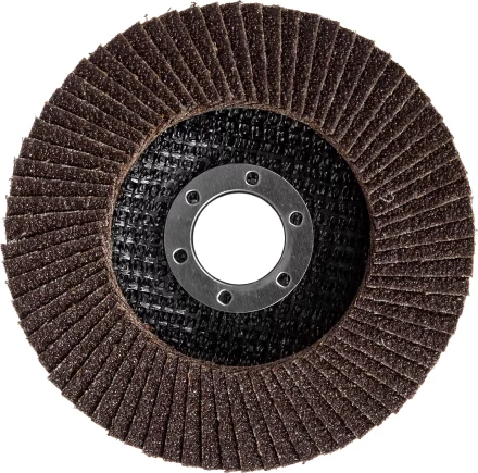 Круг шлифовальный ЗУБР &quot;ЭКСПЕРТ&quot; лепестковый торцевой, тип КЛТ 1, зерно-электрокорунд нормальный, P80, 125х22,2мм 36591-125-80 купить в Новом Уренгое