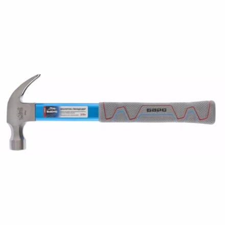 Молоток-гвоздодер 450г фибергласовая обрезиненная рукоятка алюминиевая защита БАРС 10457 купить в Новом Уренгое