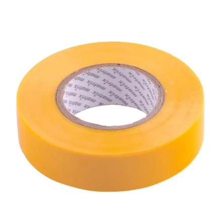 Изолента ПВХ 19 мм х 20 м желтая 150 мкм Matrix 88780 купить в Новом Уренгое