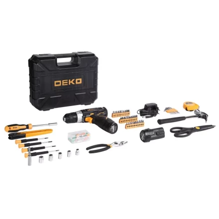 Дрель аккумуляторная DEKO GCD12DU3, 063-4133 + набор 104 инструмента купить в Новом Уренгое