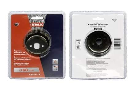 Коронка алмазная по керамограниту ф 68 мм мокр. рез VMX 511114 купить в Новом Уренгое