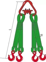 Строп текстильный четырехветвевой 4СТ 1.25 т L=2 м  РА 60 мм Звено РТ-3 купить в Новом Уренгое