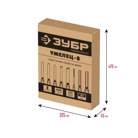 ЗУБР УМЕЛЕЦ-8, 8 шт, Р6М5, набор ручных резцов по дереву, Профессионал (18374) купить в Новом Уренгое