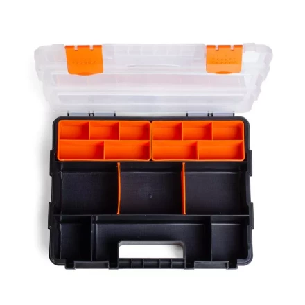 Кейс-органайзер с 9 отделениями и 2 съемными модулями, серия «ПРОФИ» КВТ купить в Новом Уренгое