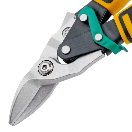 Ножницы по металлу Denzel 78371, 270 мм, прямой и правый рез, сталь-СrMo, трехкомпонентные рукоятки купить в Новом Уренгое