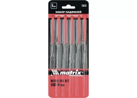 Набор надфилей 160 х 4мм 6 шт обрезиненные рукоятки MATRIX 15816 купить в Новом Уренгое