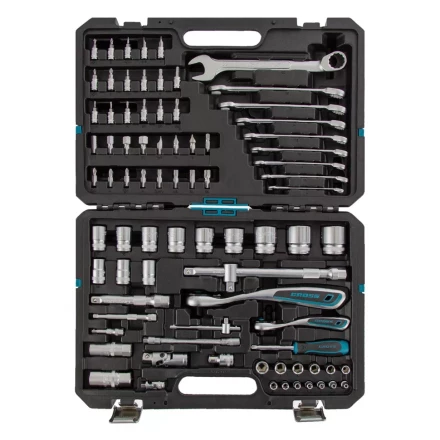 Набор инструментов 82 предметов , 120 зубьев, CrV, 1/4&quot;, 1/2&quot; Gross 14149 купить в Новом Уренгое