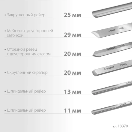 ЗУБР Эксперт-6, 6 предм., набор ручных резцов по дереву, Профессионал (18370) купить в Новом Уренгое