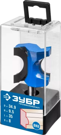 ЗУБР 34.9 x 35 мм, радиус 9.5 мм, фреза полустержневая, Профессионал (28723-34.9) купить в Новом Уренгое