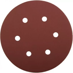 Круг шлифовальный ЗУБР "МАСТЕР" универсальный, из абразивной бумаги на велкро основе, 6 отверстий, Р600, 150мм, 5шт 35566-150-600