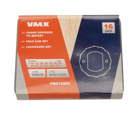 Набор коронок по дереву 16 пред. VMX 512392 купить в Новом Уренгое
