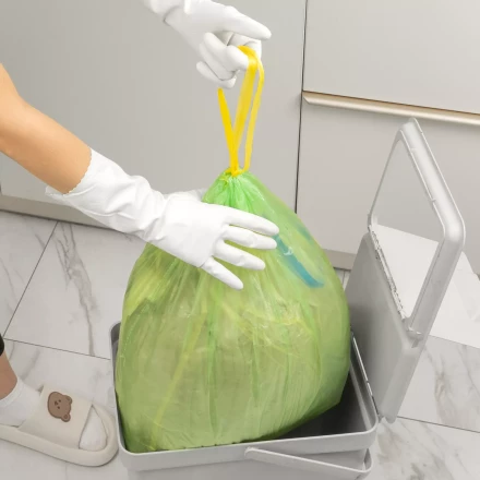 Пакеты для мусора с завязками 35 л x 15 шт., зеленые, Home Palisad 927175 купить в Новом Уренгое