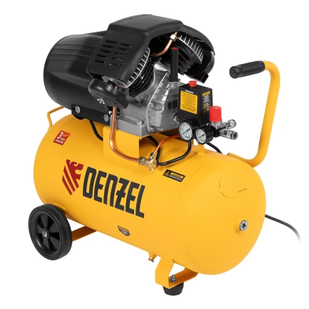 Компрессор воздушный прям. привод Denzel DCV1800/50 58168, 1,8 кВт, 50 литров, 320 л/мин купить в Новом Уренгое