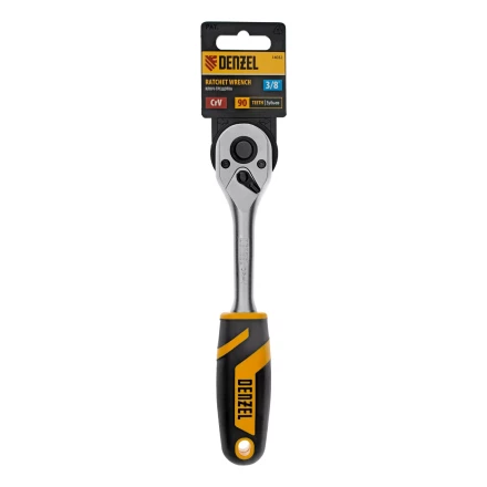 Ключ-трещотка 3/8&quot; Denzel 14032, 90 зубьев, с быстрым сбросом, CrV купить в Новом Уренгое