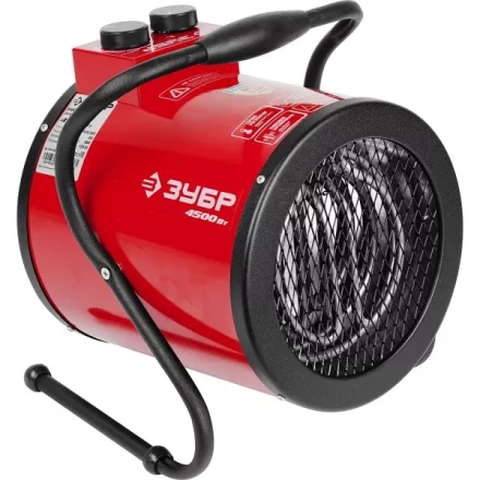 Пушка ЗУБР "МАСТЕР" "круглая" тепловая электрическая, гладкий нерж. ТЭН, 4.5/3 кВт, 220В ЗТП-5000_М2 купить в Новом Уренгое