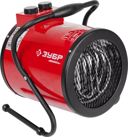 Пушка ЗУБР "МАСТЕР" "круглая" тепловая электрическая, гладкий нерж. ТЭН, 4.5/3 кВт, 220В ЗТП-5000_М2 купить в Новом Уренгое