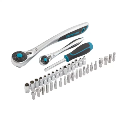 Набор инструментов 101 предмет, 120 зубьев, CrV, 1/4&quot;, 1/2&quot; Gross 14151 купить в Новом Уренгое