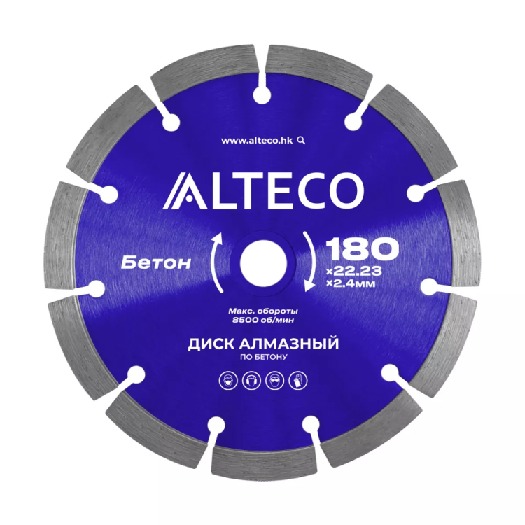 Диск алмазный по бетону ALTECO 180x22.23x2.4 мм 66518 купить в Новом Уренгое