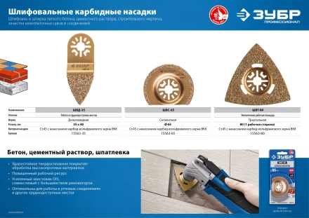 ЗУБР ШВД-35 UniLock, 35 мм, OIS-хвост., двусторонняя, насадка дельтовидная шлифовальная, Профессионал (15563-35) купить в Новом Уренгое