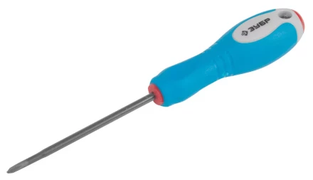 Отвертка ЗУБР, Cr-V сталь, трехкомпонентная рукоятка, цветовая индикация типа шлица, PH №00, 63мм 25252-00-063_z01 купить в Новом Уренгое