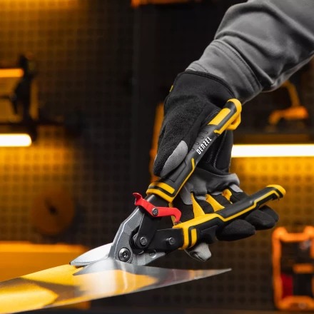 Ножницы по металлу Denzel, 270 мм, прямой и левый рез, сталь-СrMo, трехкомпонентные рукоятки, 78372 купить в Новом Уренгое