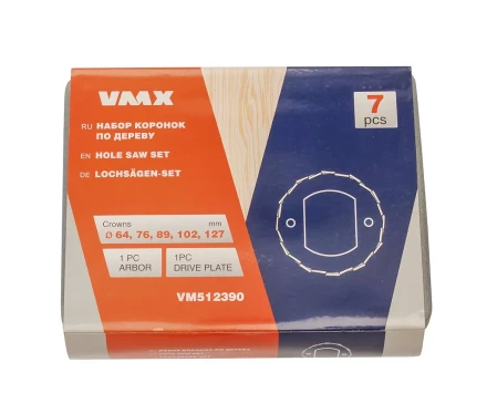 Набор коронок по дереву 7 пред. VMX 512390 купить в Новом Уренгое