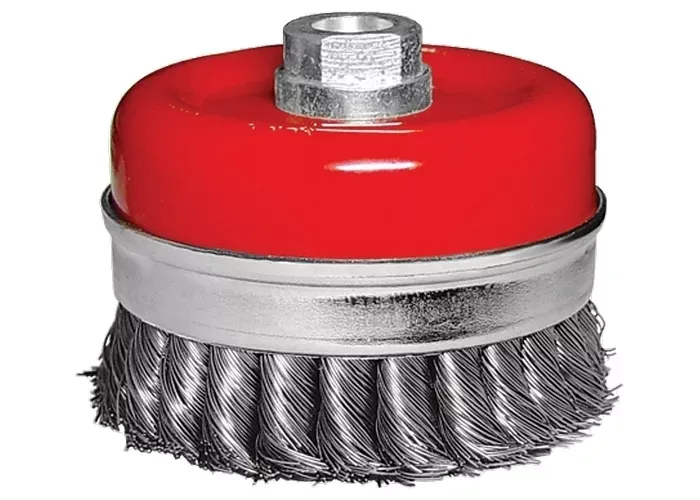 Щетка для УШМ Heavy Duty, 125 мм, М14, "чашка", крученая металлическая проволока  MATRIX 74674 купить в Новом Уренгое