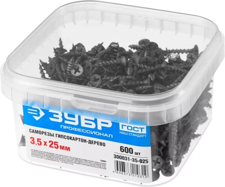 Саморезы ЗУБР СГД 16 х 3.5 мм фосфатированное покрытие 1000 шт Профессионал 300031-35-016 купить в Новом Уренгое