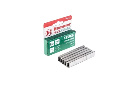 Скобы для степлера HAMMER 215-012 6мм, тип 53, 1000 шт. купить в Новом Уренгое