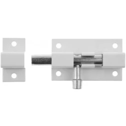 Задвижка накладная для окон и мебели "ШП-50 БЦ", цвет белый/цинк, 50мм 37751-50