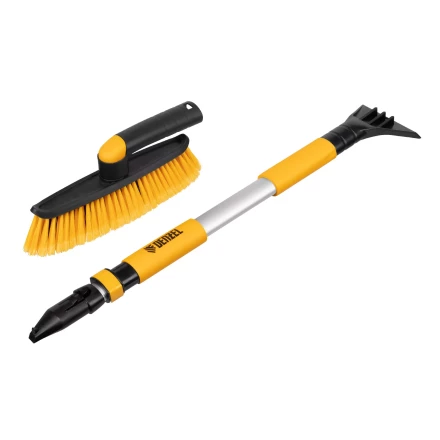 Щетка-сметка со скребком, телескоп, поворотная голова, 750-1120 мм Denzel 55326 купить в Новом Уренгое