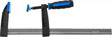 Струбцина ЗУБР &quot;ПРОФЕССИОНАЛ&quot;, тип &quot;F&quot;, двухкомпонентная ручка, стальная закаленная рейка, 80х300мм 32155-080-300 купить в Новом Уренгое