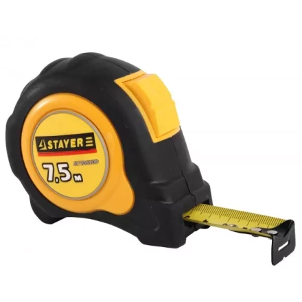 Рулетка STAYER "MASTER" "OMEGA" автостоп, обрезиненный корпус, 7,5мх25мм 548832 купить в Новом Уренгое