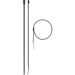 Кабельные стяжки черные КОБРА, с плоским замком, 4.6 х 255 мм, 25 шт, нейлоновые, ЗУБР 30935-46-255