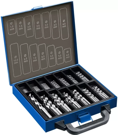 ЗУБР ПРОФ-А, 99 шт, (1-10 мм), сталь Р6М5, класс А, мет.бокс, набор сверл по металлу, Профессионал (29625-H99) купить в Новом Уренгое