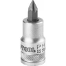 Торцовая бита-головка KRAFTOOL "INDUSTRIE QUALITAT", материал S2, PHILLIPS, сатинированная, 1/2", PH1 27901-1_z01 купить в Новом Уренгое