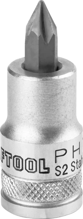 Торцовая бита-головка KRAFTOOL "INDUSTRIE QUALITAT", материал S2, PHILLIPS, сатинированная, 1/2", PH1 27901-1_z01 купить в Новом Уренгое
