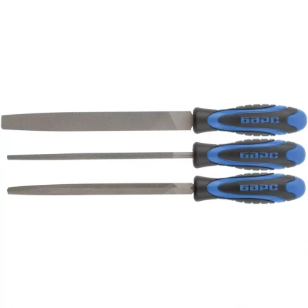 Набор напильников 200 мм 3шт двухкомпонентная рукоятка БАРС 15852 купить в Новом Уренгое