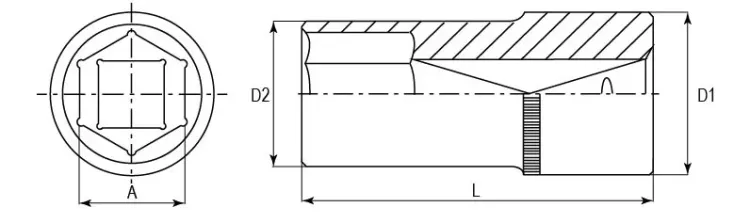 Головка торцевая глубокая 1/4"DR 13 мм S04HD2113 Jonnesway 48008 купить в Новом Уренгое