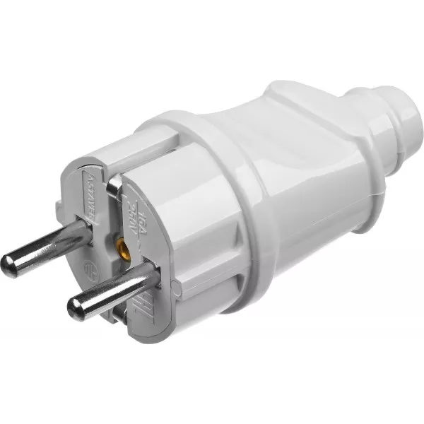 Вилка MAXElectro электрическая, 16А/220В, с заземлением, белая, STAYER 55160-W купить в Новом Уренгое