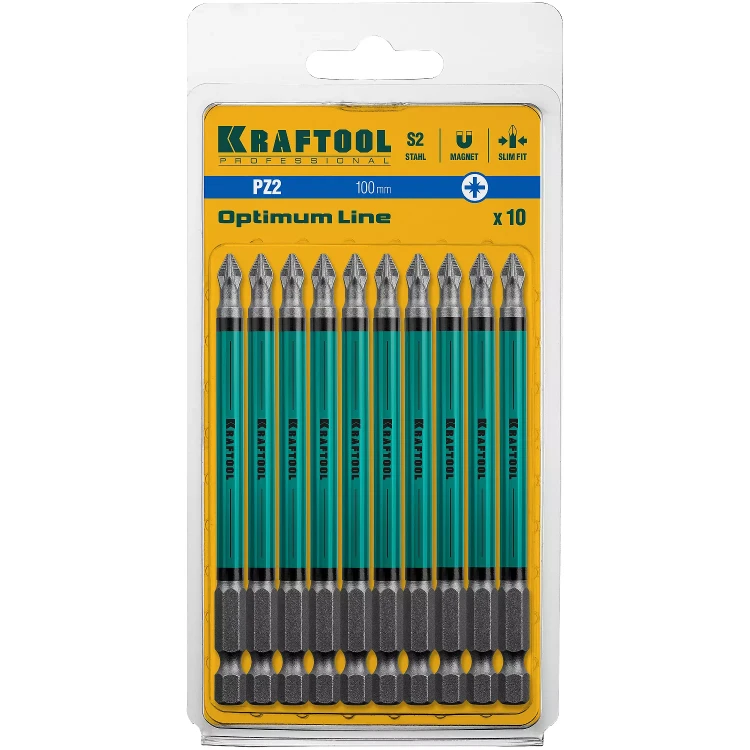 Биты KRAFTOOL OPTIMUM PZ 26124-2-100-10 купить в Новом Уренгое