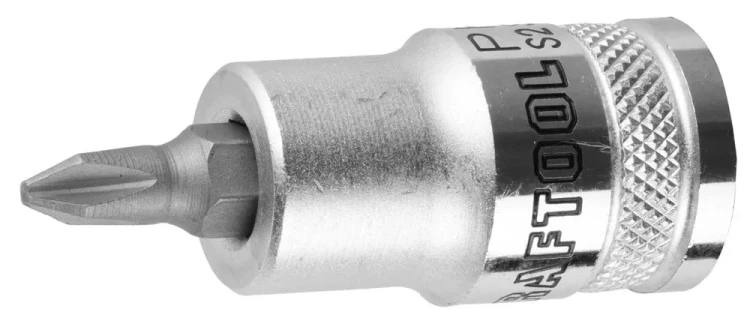 Торцовая бита-головка KRAFTOOL "INDUSTRIE QUALITAT", материал S2, PHILLIPS, сатинированная, 1/2", PH2 27901-2_z01 купить в Новом Уренгое
