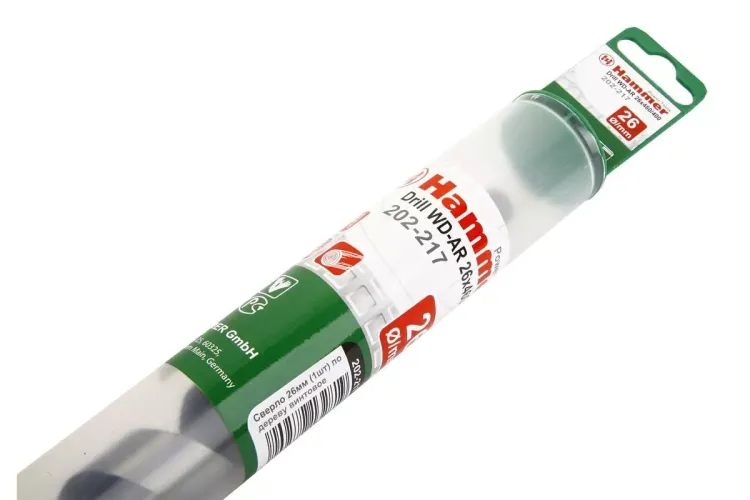 Сверло по дереву HAMMER Ф26х460мм (DR WD AR 26мм*460/370мм) купить в Новом Уренгое