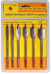 Набор сверл перовых 6шт д/дер. 1/60 19184