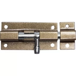 Задвижка накладная для окон и мебели "ШП-60 КМЦ", цвет коричневый металлик/цинк, 60мм 37753-60