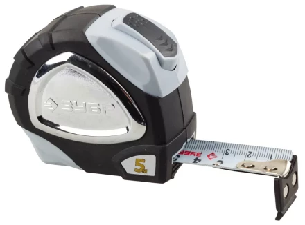 Рулетка ЗУБР &quot;ЭКСПЕРТ&quot; &quot;ПРЕМИУМ&quot;, двухкомпонентный корпус, автостоп, полотно с нейлоновым напылением, 5 м / 25 мм 34050-05-25_z01 купить в Новом Уренгое