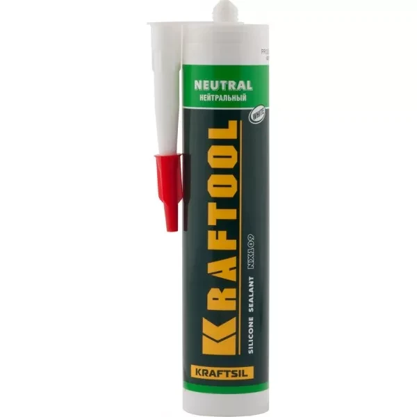 Герметик силиконовый KRAFTOOL белый, нейтральный, 300мл 41257-0 купить в Новом Уренгое